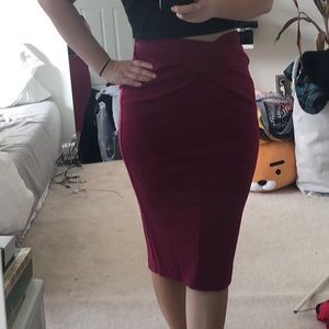 Asos pencil skirt with tulip top and slit